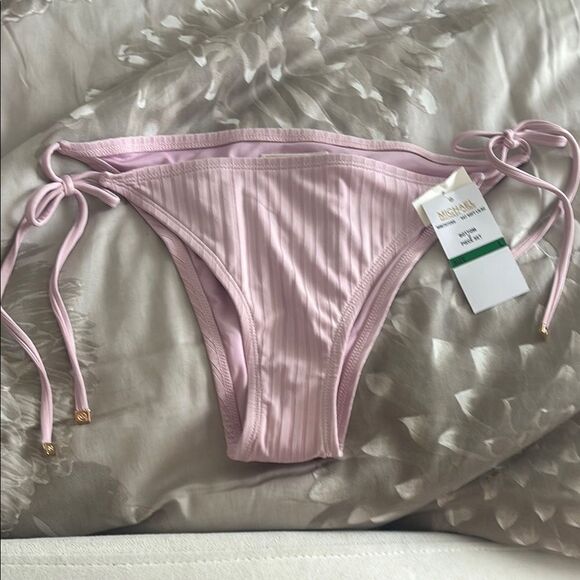 Michael Kors Blush Bikini Bottom with Side Ties NWT size large - Picture 1 of 5
